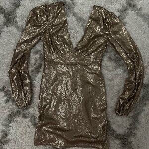 Altar'd State Shimmering gold Sequin Mini Dress
